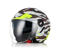 ORIGINE Casco Moto Jet Casco Moto Abierto Scooter con Doble Visera Homologado ECE 2206 ( SWAT Matt Black,S)
