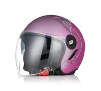 ORIGINE Casco Moto Jet Casco Moto Abierto Scooter con Doble Visera Homologado ECE 2206 (UPNDOWN Matt Purple, L)