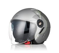 ORIGINE Casco Moto Jet Casco Moto Abierto Scooter con Doble Visera Homologado ECE 2206 (UPNDOWN Matt Grey, XL)