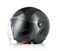 ORIGINE Casco Moto Jet Casco Moto Abierto Scooter con Doble Visera Homologado ECE (Next Black Army Green,S)