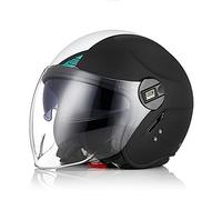 ORIGINE Casco Moto Jet Casco Moto Abierto Scooter con Doble Visera Homologado ECE (Next White-Blue-Black,M)