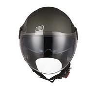 ORIGINE Casco Moto Jet Casco Moto Abierto Scooter con Doble Visera Homologado ECE (Track Black Titanium,S)