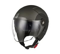 ORIGINE Casco Moto Jet Casco Moto Abierto Scooter con Doble Visera Homologado ECE (Track Black Titanium,M)