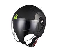 ORIGINE Casco Moto Jet Casco Moto Abierto Scooter con Doble Visera Homologado ECE (Track Fluo Yellow Black,L)