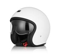ORIGINE Casco Moto Jet Scooter Casco con Doble Visera Homologado ECE 22-06 (Solid Gloss White, M)