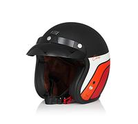ORIGINE Casco Moto Jet Vintage Casco Moto Abierto Scooter Retro Homologado ECE (Classic Black,S)