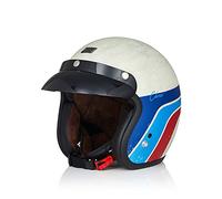ORIGINE Casco Moto Jet Vintage Casco Moto Abierto Scooter Retro Homologado ECE (Classic Vintage White,L)