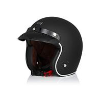 ORIGINE Casco Moto Jet Vintage Casco Moto Abierto Scooter Retro Homologado ECE (Solid Matt Black,XL)
