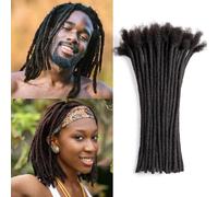 Originea Dreadlocks Extensiones Cabelo humano 100% Cabelo real 12 pulgadas 30 hilos 0,6cm de espesor Extensiones permanentes de loc para hombres/mujeres pueden ser torcidos y trenzados