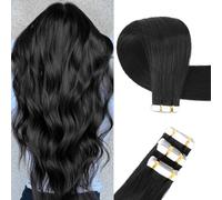 Originea Tape in Human Hair Extensions 45cm 20 Pieces 50g Invisible Straight Human Hair Extensions Jet Black #1