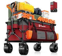 Originsure Carro plegable de 220 L, capacidad de carga de 450 libras, vagones de playa plegables resistentes con ruedas grandes todo terreno, carritos utilitarios para comestibles, camping, deportes