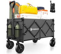 Originsure Carro plegable plegable - Carro de playa plegable portátil resistente con ruedas - Carros utilitarios al aire libre para comestibles, compras, camping, deportes, jardín con gran capacidad -