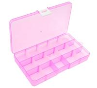 OriGlam 1 caja organizadora de plástico de 17 x 10 cm con separadores ajustables, caja de almacenamiento de joyas para suministros de oficina, cuentas, manualidades, aparejos de pesca (rosa)