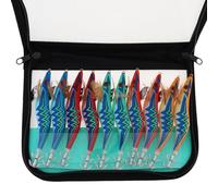 OriGlam 10 señuelos de pesca luminosos, anzuelos de calamar, señuelo de camarón duro, brilla en la oscuridad (3.5#)