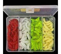 OriGlam 100 Piezas de Cebo de Pesca de Agua Dulce, Gusanos de Plástico Suave, Señuelo para Lubina, Shad Suave