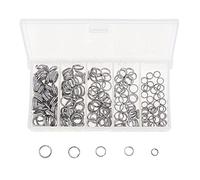 OriGlam 200 Anillos de Pesca de Acero Inoxidable para Señuelos, Conector de Metal Súper Fuerte, Anillo Dividido y Sólido para Cebos