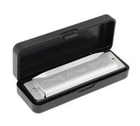 OriGlam Blues Harmonica - Órgano de boca, armónica diatónica Blues clave de C, 10 agujeros, 20 tonos, color plateado