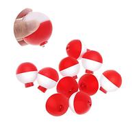 OriGlam Juego de 10 flotadores de pesca a presión de 18 mm, botón de pesca de carpa de mar, boya redonda de pesca redonda, ABS duro rojo y blanco