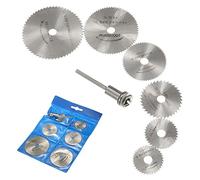 OriGlam - Juego de discos de corte de hojas de sierra circulares giratorias y mandril rotativo, de acero, para taladro Dremel