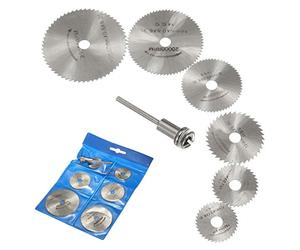 OriGlam - Juego de discos de corte de hojas de sierra circulares giratorias y mandril rotativo, de acero, para taladro Dremel