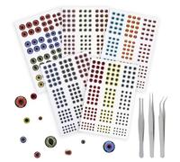 OriGlam Ojos de Señuelo de Pesca Realistas 2D/3D/4D/5D, Falsos Tamaños 3/4/5/6/8/10 mm, Ovalados de Pupila, Kit de Fabricación de Manualidades