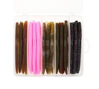 OriGlam Senko - 30 señuelos de plástico suave para pesca de lubina, gusanos locos, kit de señuelos para gusanos, trucha, salmón, lucioperca