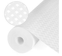 Origuuds Protector Cajones Cocina EVA Plastico Protector Antideslizante Estantes el Gabinete Impermeable, para Nevera Mueble Fregadero Estante (Blanco/40cm x 600cm)