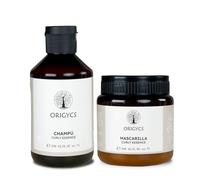 Origycs Pack Champú y Mascarilla Curly Essence 250ml - Define, Hidrata y Revitaliza el Rizo | Con Uva, Lino, Coco, Aloe Vera y Arroz | Método Curly, Vegano y +95% Ingredientes Naturales