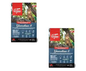 Orijen Guardia 8 | Paquete Doble | 2 x 340 g | Alimento seco para gatos Adultos | 90% Ingredientes Animales | con Ingredientes Frescos o crudos de Aves y Pescado