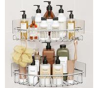 Orimade Adhesivo Estantería de Esquina para Ducha Baño Triangular Organizador Acero Inoxidable Sus 304 Sin Perforar - Pack de 2