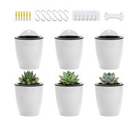 ORIMERC Juego de 6 Macetas de Riego Automático para Colgar en la Pared - Cocina, Plantas Interiores, Almacenamiento de Agua, Jardín, Balcón, Vertical