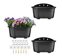 ORIMERC Macetas Colgantes de Pared de 9.8 Pulgadas, de plástico, Estilo Retro, para Colgar Plantas, Flores, macetas de plástico, cestas para balcón, Valla, jardín, Exterior e Interior, café Oscuro