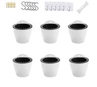 ORIMERC Macetas de Riego Automático para Colgar en la Pared - Juego de 6 para Plantas Interiores con Almacenamiento de Agua - Jardín Vertical para Cocina y Balcón