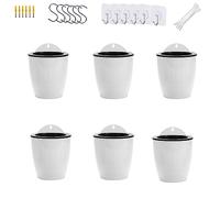 ORIMERC Paquete de 6 macetas Colgantes Verticales de riego automático para jardín, Montaje en Pared, Ventana, contenedor Redondo de plástico para Interiores y Exteriores, para Plantas, Flores