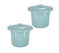 Orinal Adultos con Tapa, Plástico, 2 Piezas, Verde Claro Color Aleatorio | Portátil para Casa y Viaje, Fácil de Limpiar, Diseño Engrosado, Formato Compacto Color Aleatorio