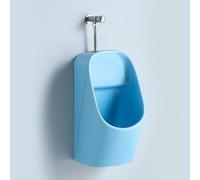 Orinal de cerámica montado en la pared con manguera y válvula de descarga para niños, ideal para entrenamiento de orinal y uso en jardín de infantes