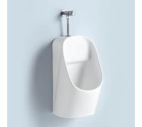 Orinal de cerámica montado en la pared con manguera y válvula de descarga para niños, ideal para entrenamiento de orinal y uso en jardín de infantes