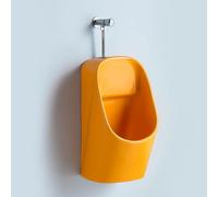 Orinal de cerámica montado en la pared con manguera y válvula de descarga para niños, ideal para entrenamiento de orinal y uso en jardín de infantes