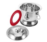Orinal de noche de acero inoxidable 304 con tapa y base antideslizante, inodoro portátil para adultos y personas mayores, unisex, ayuda de baño de viaje para el cuidado del hogar