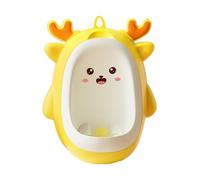 Orinal de orinal de pie con diseño de dinosaurios, orinales, portátil, para entrenamiento de inodoro, para colgar en el inodoro, para niños pequeños, color amarillo