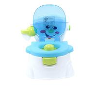 Orinal de plástico PP para niños, lavable, para entrenamiento de baño, orinal de aprendizaje, con respaldo de seguridad y mango antideslizante, color azul, para niños pequeños, 36 x 42 x 30 cm