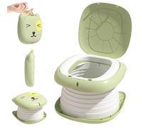 Orinal de Viaje 9.4x 1.9in Flip Green ABS Estable Plegable Estilo de Dibujos Animados Orinal Portátil Inodoro de Emergencia para Niños Pequeños, Viajes, Camping y Uso al Aire Libre, Portátil