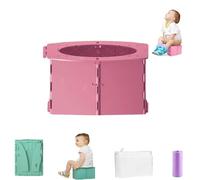 Orinal de viaje para niños, asiento de inodoro portátil para coche, plegable y reutilizable con bolsas de limpieza, ideal para camping, turismo, exteriores e interiores, diseño robusto (D)