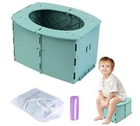 Orinal de Viaje para Niños, Orinal Portátil para Niños, Inodoro Plegable para Niños, Asiento para Orinal de Bebé para Interior y Exterior, para Bebés y Niños, Verde