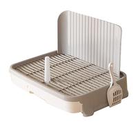 Orinal for Perros, Caja de Arena for Gatos portátil con Cuchara, Soporte for Almohadilla for orinar for Mascotas, Entrenamiento for Cachorros(Light Gray)
