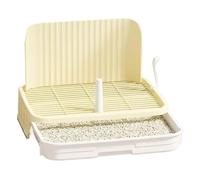 Orinal for Perros, Caja de Arena for Gatos portátil con Cuchara, Soporte for Almohadilla for orinar for Mascotas, Entrenamiento for Cachorros(Creamy Yellow)