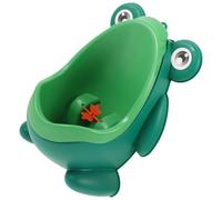 Orinal Infantil de Dibujos Animados Colgante para Pequeños Verde | PP Plástico, Altura Ajustable y Antideslizante, para Baño y Ducha, Ventosa y Cubo Extraíble Estilo Aleatorio