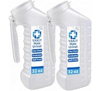 Orinal masculino con tapa y asa, botellas portátiles de mano para orinar durante la noche para hombres, utilizados en hospitales, incontinencia, emergencia y viajes de larga distancia, fácil de