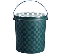 Orinal, Orinal grueso con tapa, cubo de plástico portátil, taburete de almacenamiento for orinal, for acampar, viajar, casa, coche, multiusos(Green,28cm)