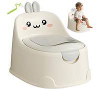 Orinal para niños con asa Orinal para niños pequeños en forma de conejo con cajón Inodoro y cojín de PU Silla de entrenamiento para antideslizante a prueba de salpicaduras para de 0 a 6